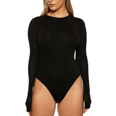 Long Sleeve Solid Color Skinny Bodysuit GZJF-ZJ1202