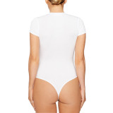 Short Sleeve Solid Color Skinny Bodysuit GZJF-ZJ1203