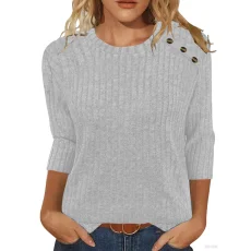 Solid Coloar O Neck T Shirt GYZY-6689
