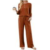 Solid Color Long Sleeve Two Piece Pants Set GYZY-6686