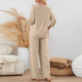 Solid Color Long Sleeve Two Piece Pants Set GYZY-6686