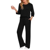 Long Sleeve Solid Color Two Piece Pants Set GYZY-6681