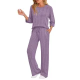 Long Sleeve Solid Color Two Piece Pants Set GYZY-6681