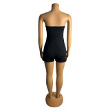 Wrap Chest Solid Color Romper GZIY-6059