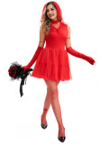 Halloween Ghost Bride Red Mini Dress GMMD-8113