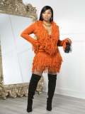 Knits Tassel Tie Up Two Piece Skirt Set CM-9533