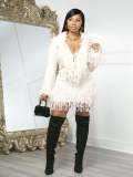 Knits Tassel Tie Up Two Piece Skirt Set CM-9533
