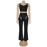 Solid Color Casual Flare Pants BY-7540
