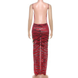 Print Backless Sling Maxi Dress DLSF-K25D81438