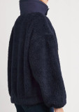 Fleece Thickened Color-Block Lambswool Top GLJS-B8362