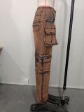 Casual Patchwork Multi-pockets Loose Jeans OD-8686