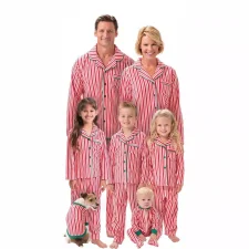 Christmas Stripe Printed Parent-Child Pajama Set GSGS-0607#