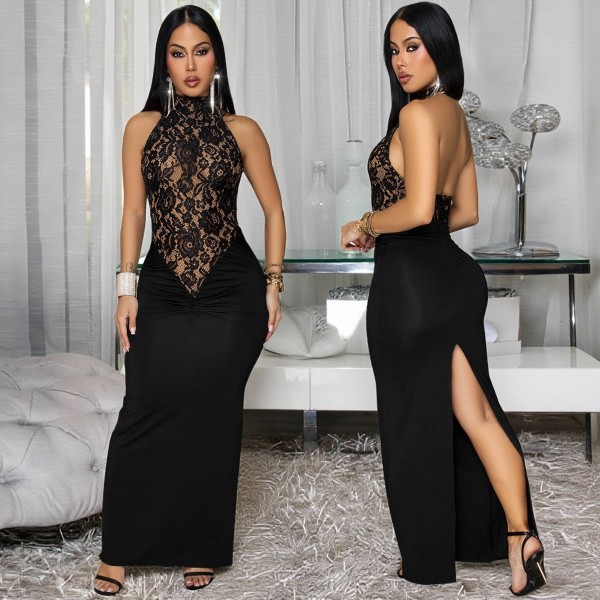 Lace Backless Sleeveless Maxi Dress GZIY-6336