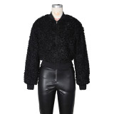 Long Sleeve Zipper Loose Coats ZSD-0773