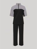 Color Block Sport Two Piece Pants Set GWSF-T454743417