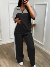 Color Block Sport Two Piece Pants Set GWSF-T454743417