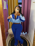 Contrast Color Long Sleeve Sport Suit BMF-TW545