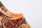 Long Sleeve Snake Print Two Piece Pants Set XEF-K25S84264