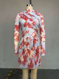 Long Sleeve Print Two Piece Skirt Set GCNE-73128