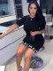 VIP1 Plus Size Short Sleeve Print Casual Dress GMOY-X2235