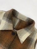 Plus Size Plaid Print Sleeveless Vest Coat GAWE-6423