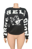 Long Sleeve Letter Print Sweatshirt GFCF-1410