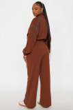 Color-blocked Stand-up Collar Two Piece Pants Set YD-8839