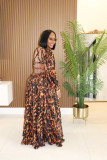 Leopard Print Backless Maxi Dress XHXF-471