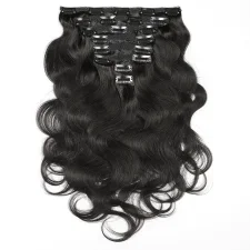 Human Hair Clip-In Extensions Natural Color Wigs JKLS-16132