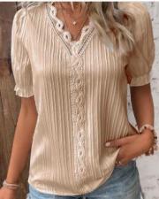 Plus Size Fashion Short Sleeve Blouses GSZE-ST23053