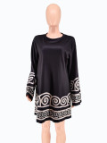 Print Long Sleeve Casual Dress GCYF-9583
