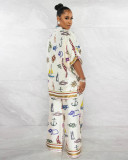 Print Loose Long Sleeve Pants Suit GCYF-9576