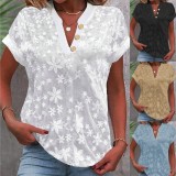 Casual Short Sleeve Blouses GSZE-ST24046