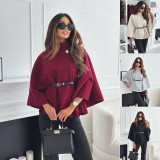Fashion Solid Color Cape Coat GSZE-5382