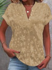 Casual Short Sleeve Blouses GSZE-ST24046
