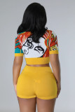 Short Sleeve Print Two Piece Short Set GCYF-9543