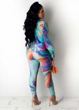 Fashion Print Tie Up Two Piece Pants Set GCYF-9433
