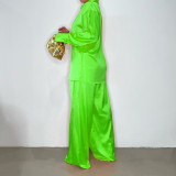 Long Sleeve Solid Color Loose Two Piece Pants Set GCYF-9337