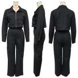 Long Sleeve Zipper Top Two Piece Pants Set YF-10921
