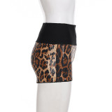 Leopard Sequin Print Shorts GWEN-JWJP45576
