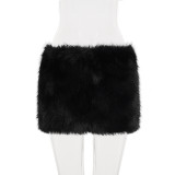 Sexy Patchwork Fuzzy Skirt GWEN-JWFD39827
