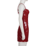 Solid Color Sling Mini Dress GWEN-JWJD44998