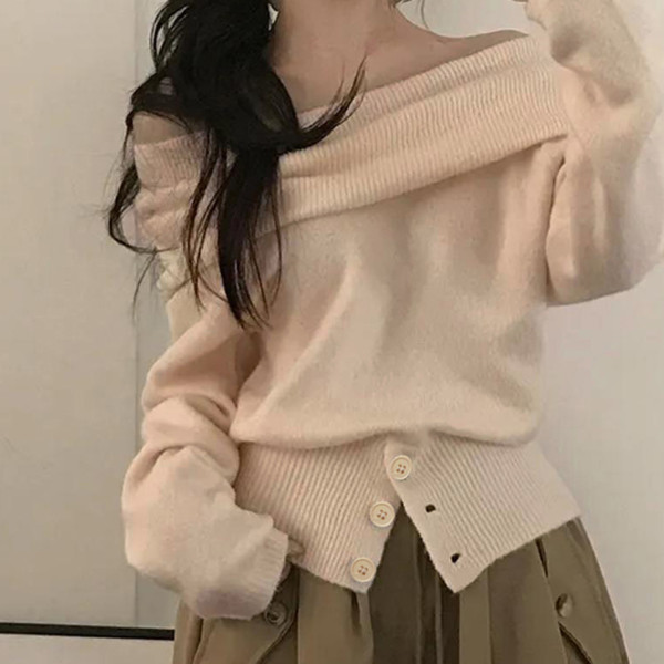 One Shoulder Knits Sweater GWEN-JMIC43926