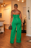 Solid Color Wrap Chest Jumpsuit GXKQ-SX0402