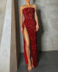 Sequin Split Tube Top Dress GXRF-QC020