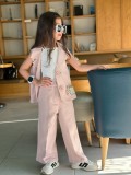 Kids Girls Sleeveless Vest Two Piece Pants Set GYAY-8142