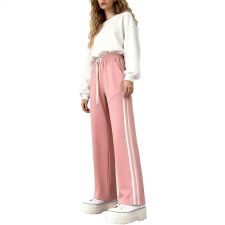 Plus Size Loose Stripe Patchwork Pants YIM-6671