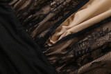 V Neck Lace Patchwork Skirt Suit XEF-K25S82803