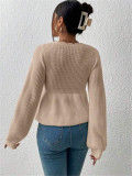 Tie Up Ruffles Knits Sweater GZYF-1058