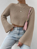 Flare Sleeve Solid Color Sweater GZYF-1020